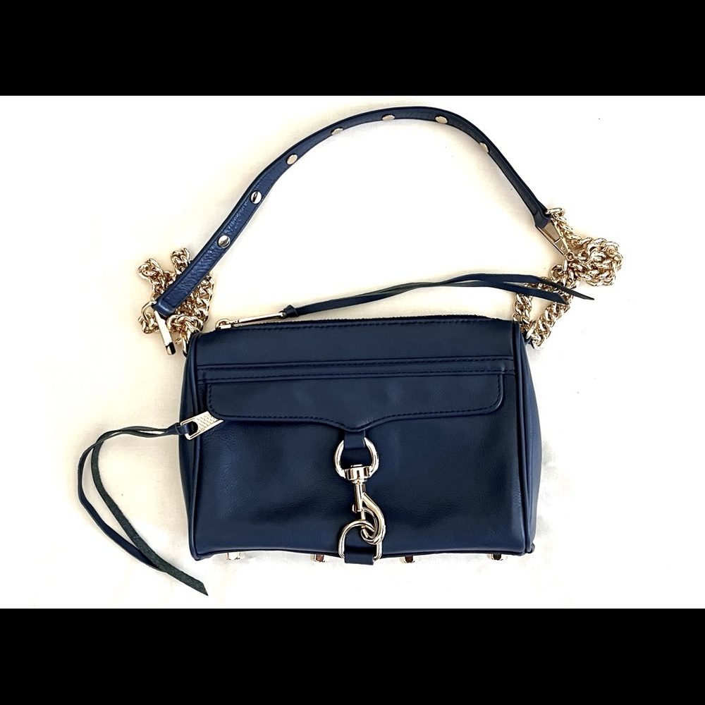 Rebecca Minkoff Mini Mac Navy Blue Leather Purse Bag